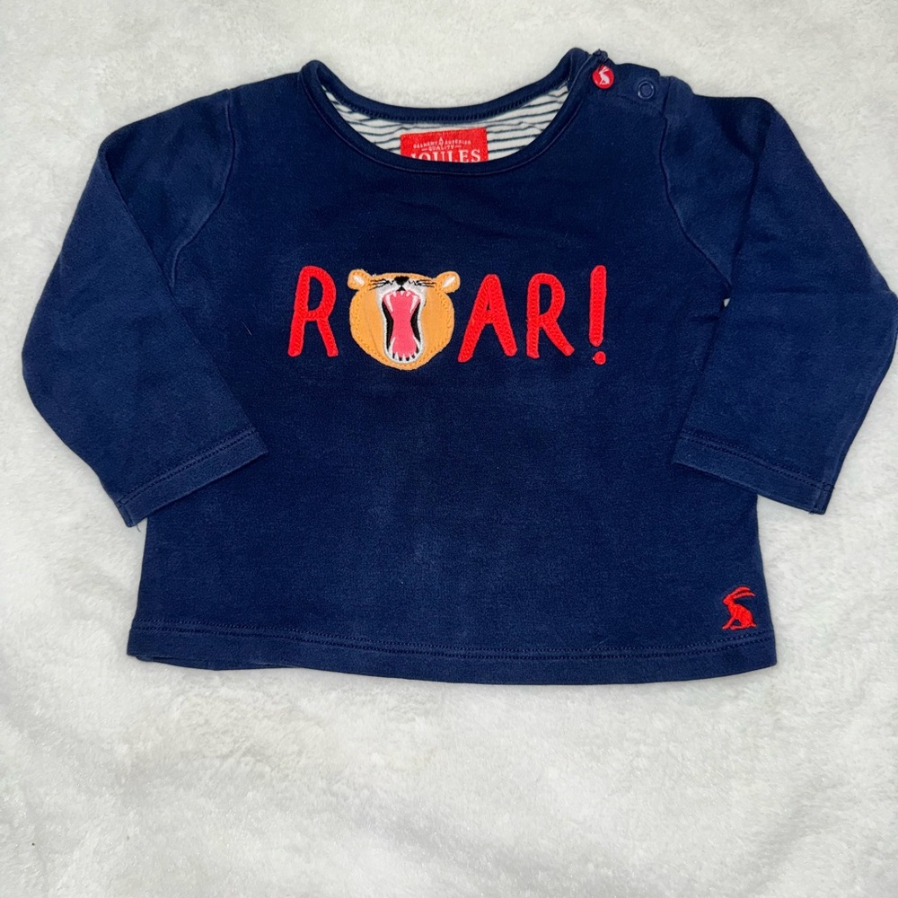 Joules Navy Blue Roar Long Sleeve Tee